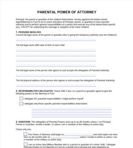 Parental Power of Attorney