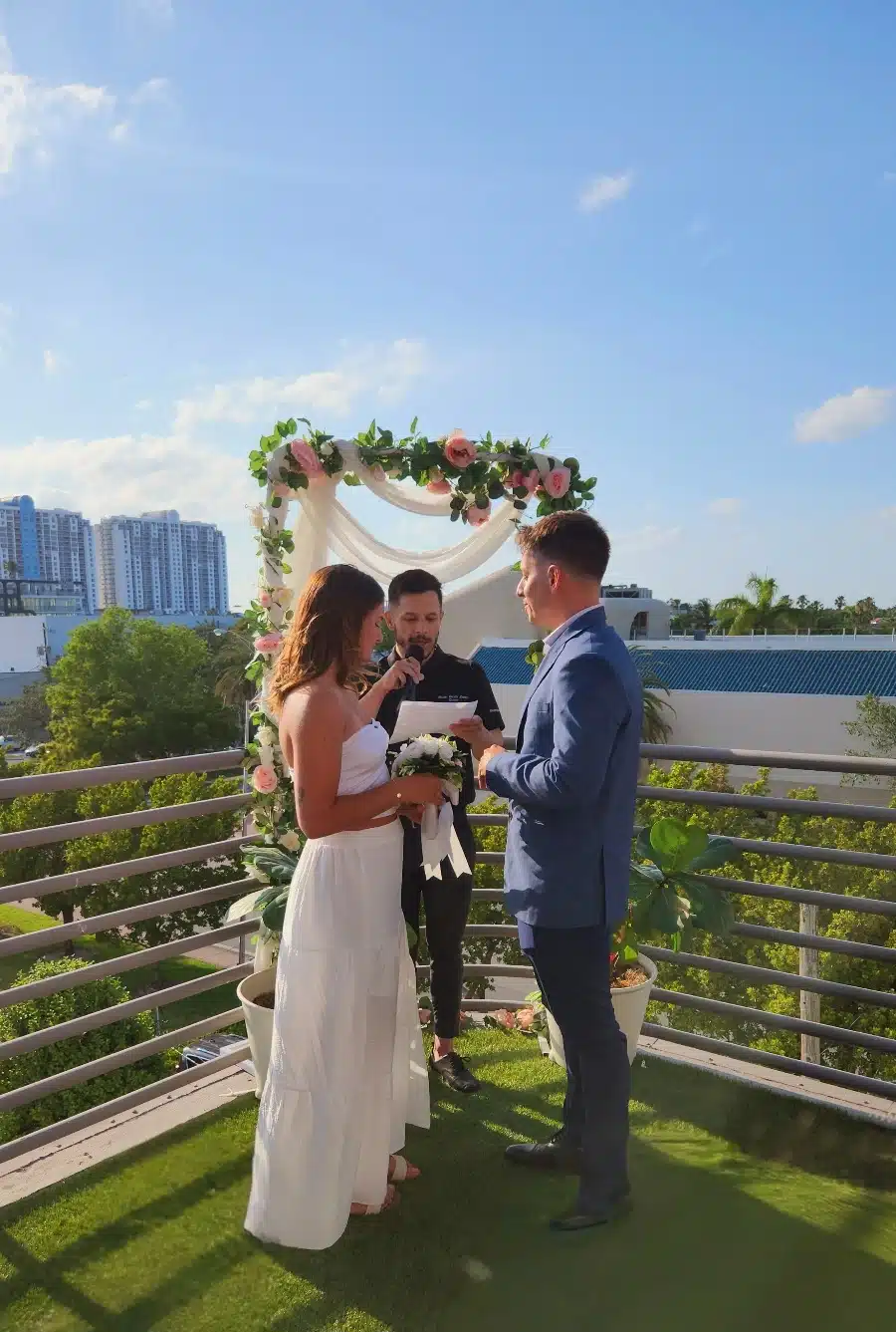 Marriage Services 19 Small intimate family wedding celebrated with Miami Beach Marriage Officiant